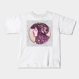 Vintage Twenties Girl - Alphonse Mucha Kids T-Shirt